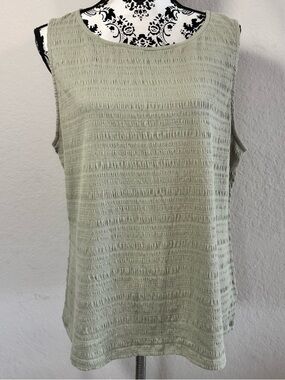 Croft & Barrow Plus Tank Top Size 1X Olive Green Stretch